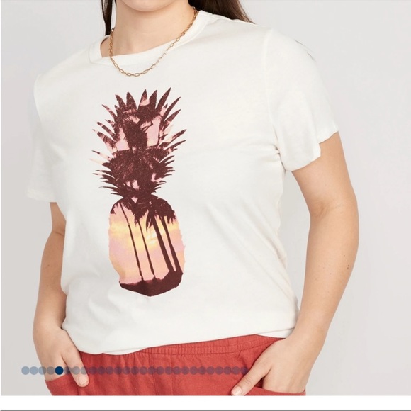 NWT OLD NAVY EveryWear Slub-Knit Graphic T-Shirt Color: Seasalt SIZE XTRA LARGE - Picture 2 of 6